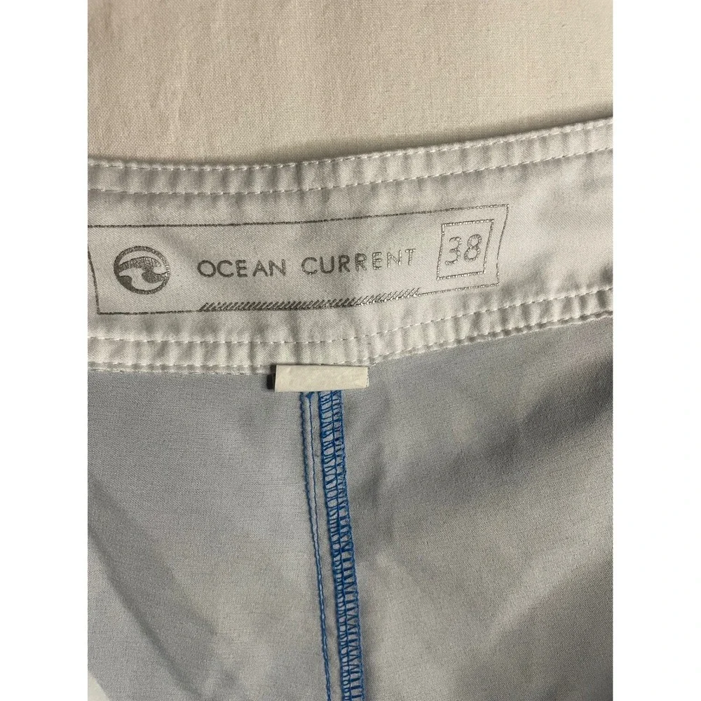 Ocean Current Mens Blue Striped Board Shorts Cargo Pocket Swim Trunks Size 38